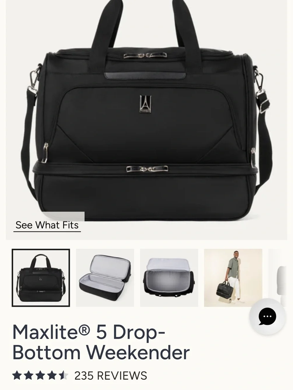 Travelpro Maxlite® 5 Black Drop-Bottom Weekender Bag
